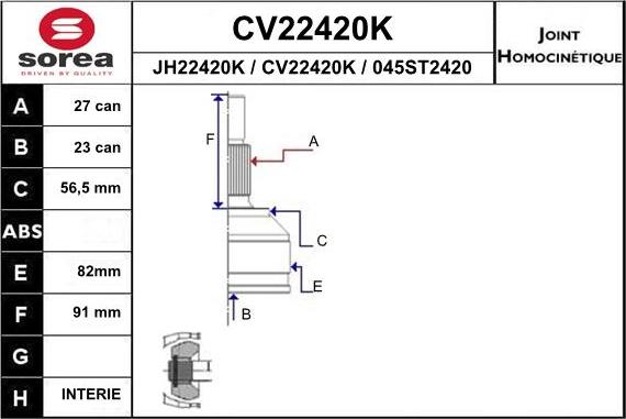 EAI CV22420K - Kardan, Pogonska osovina www.molydon.hr