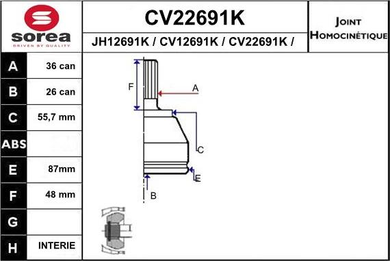 EAI CV22691K - Kardan, Pogonska osovina www.molydon.hr