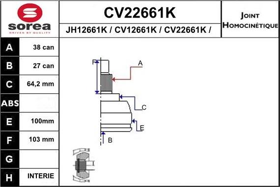 EAI CV22661K - Kardan, Pogonska osovina www.molydon.hr