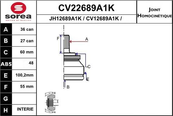 EAI CV22689A1K - Kardan, Pogonska osovina www.molydon.hr