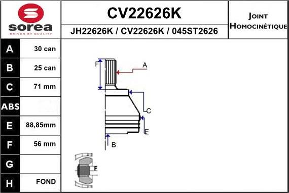 EAI CV22626K - Kardan, Pogonska osovina www.molydon.hr