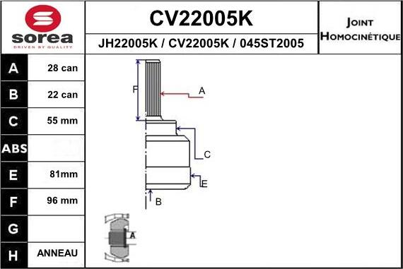 EAI CV22005K - Kardan, Pogonska osovina www.molydon.hr