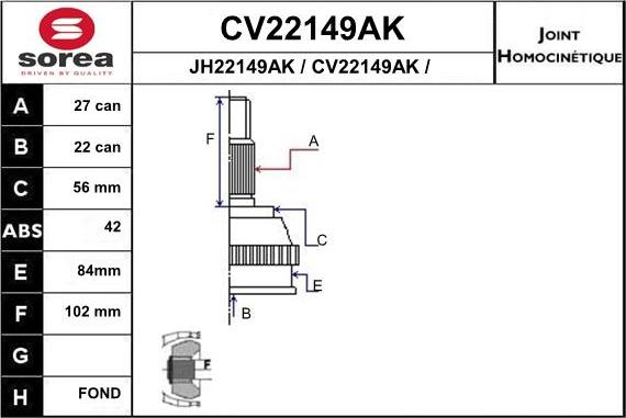 EAI CV22149AK - Kardan, Pogonska osovina www.molydon.hr