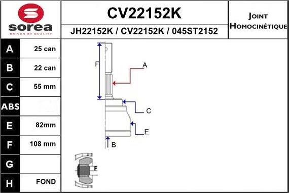 EAI CV22152K - Kardan, Pogonska osovina www.molydon.hr