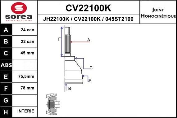 EAI CV22100K - Kardan, Pogonska osovina www.molydon.hr