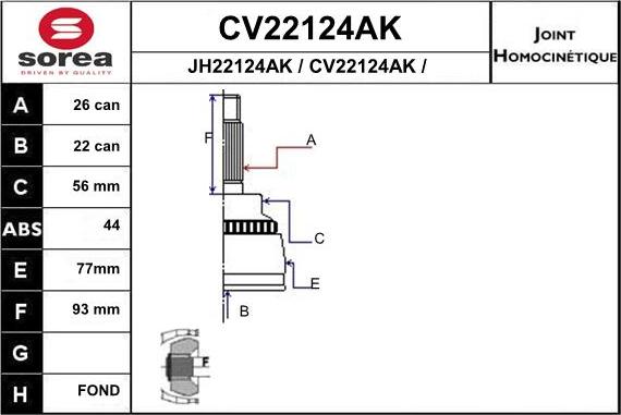 EAI CV22124AK - Kardan, Pogonska osovina www.molydon.hr