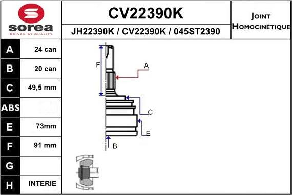 EAI CV22390K - Kardan, Pogonska osovina www.molydon.hr