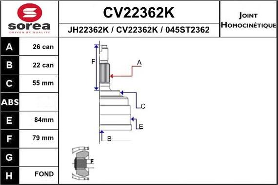 EAI CV22362K - Kardan, Pogonska osovina www.molydon.hr