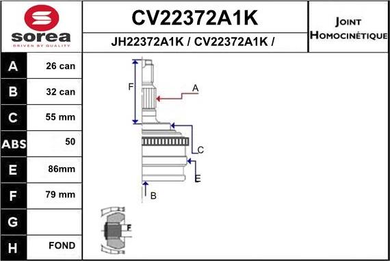 EAI CV22372A1K - Kardan, Pogonska osovina www.molydon.hr