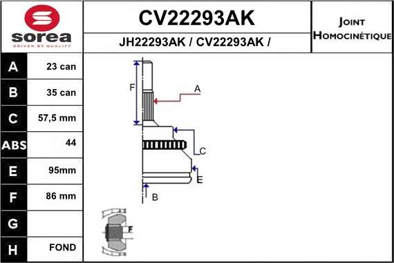 EAI CV22293AK - Kardan, Pogonska osovina www.molydon.hr