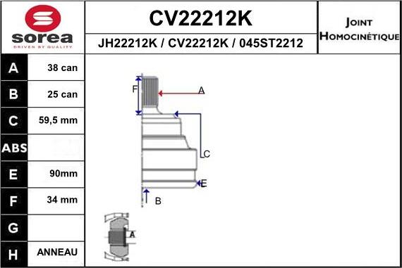 EAI CV22212K - Kardan, Pogonska osovina www.molydon.hr