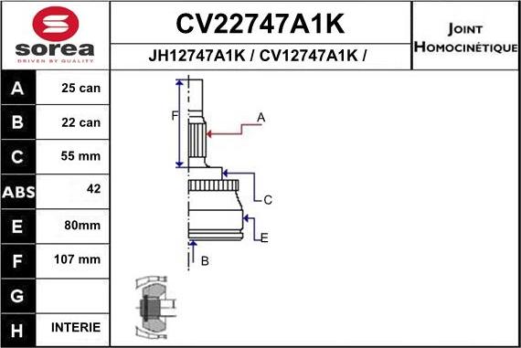 EAI CV22747A1K - Kardan, Pogonska osovina www.molydon.hr