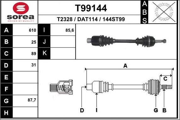 EAI T99144 - Pogonska osovina www.molydon.hr