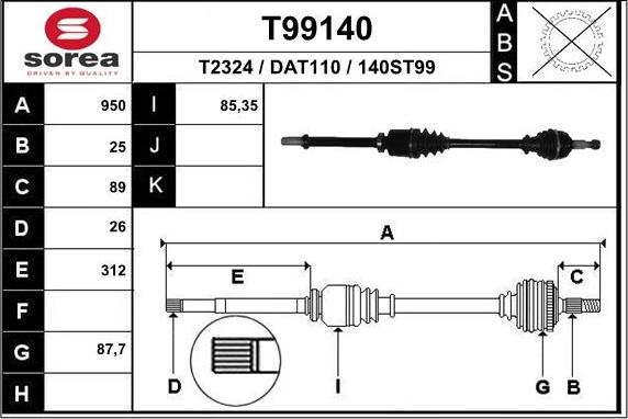 EAI T99140 - Pogonska osovina www.molydon.hr