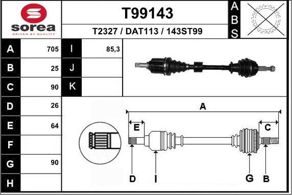 EAI T99143 - Pogonska osovina www.molydon.hr