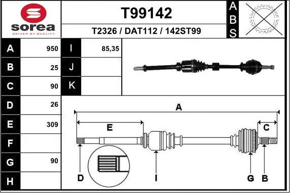 EAI T99142 - Pogonska osovina www.molydon.hr