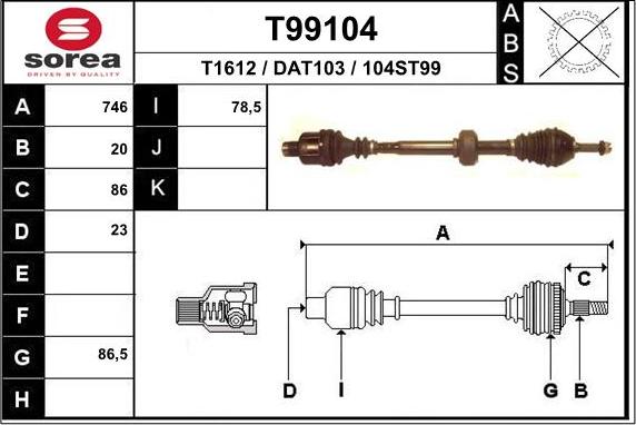 EAI T99104 - Pogonska osovina www.molydon.hr