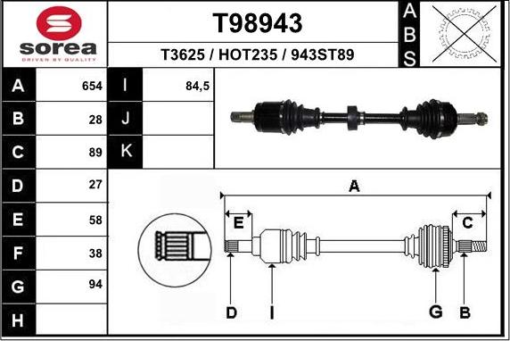 EAI T98943 - Pogonska osovina www.molydon.hr