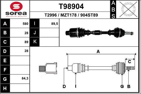 EAI T98904 - Pogonska osovina www.molydon.hr