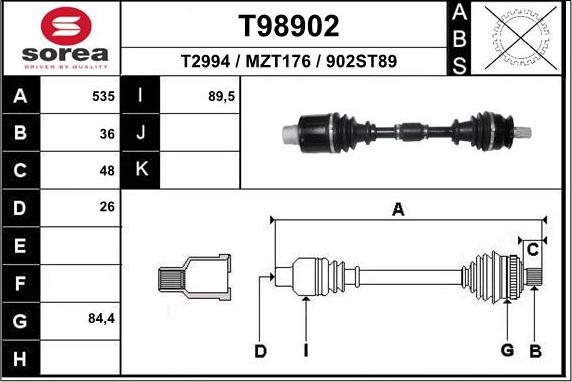 EAI T98902 - Pogonska osovina www.molydon.hr