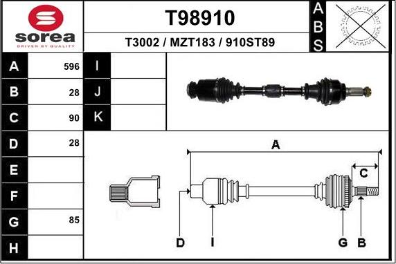 EAI T98910 - Pogonska osovina www.molydon.hr