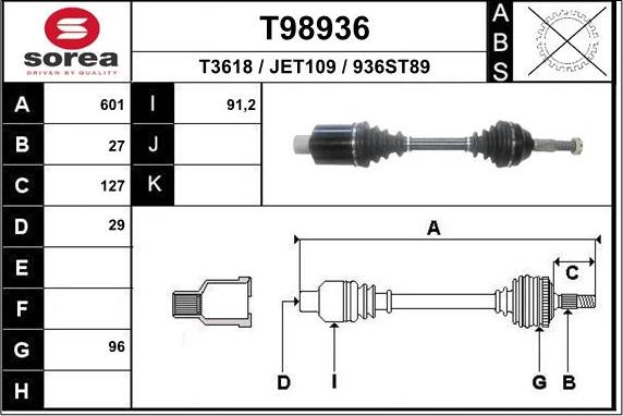 EAI T98936 - Pogonska osovina www.molydon.hr