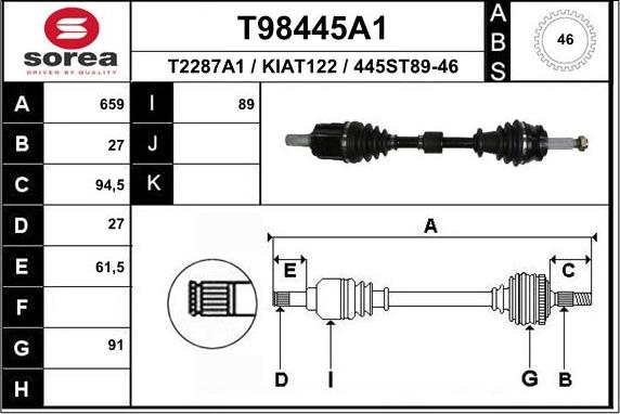 EAI T98445A1 - Pogonska osovina www.molydon.hr