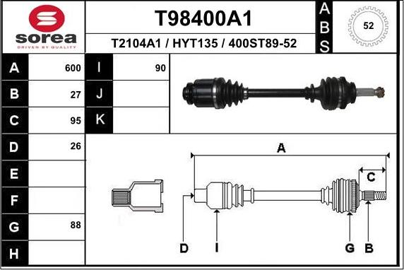 EAI T98400A1 - Pogonska osovina www.molydon.hr