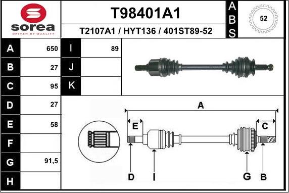 EAI T98401A1 - Pogonska osovina www.molydon.hr