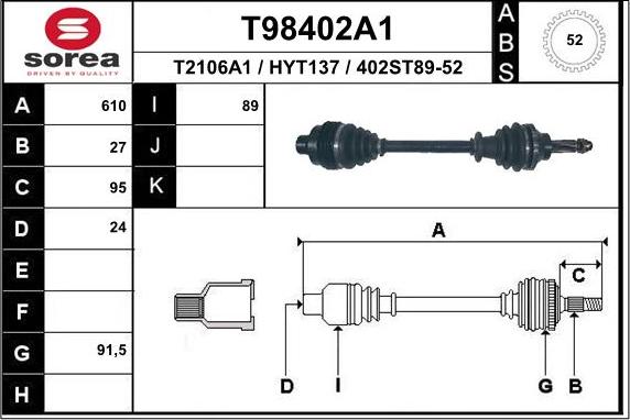 EAI T98402A1 - Pogonska osovina www.molydon.hr