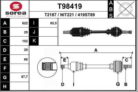 EAI T98419 - Pogonska osovina www.molydon.hr