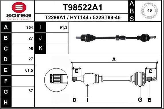 EAI T98522A1 - Pogonska osovina www.molydon.hr