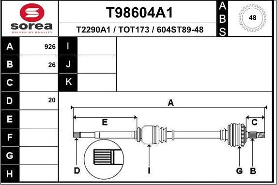 EAI T98604A1 - Pogonska osovina www.molydon.hr