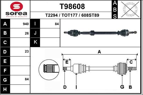 EAI T98608 - Pogonska osovina www.molydon.hr