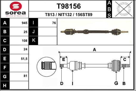 EAI T98156 - Pogonska osovina www.molydon.hr