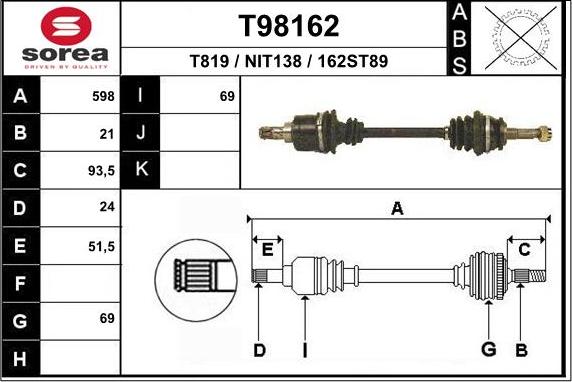 EAI T98162 - Pogonska osovina www.molydon.hr