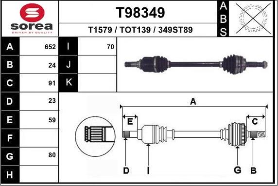 EAI T98349 - Pogonska osovina www.molydon.hr