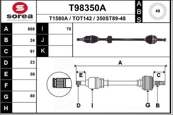 EAI T98350A - Pogonska osovina www.molydon.hr