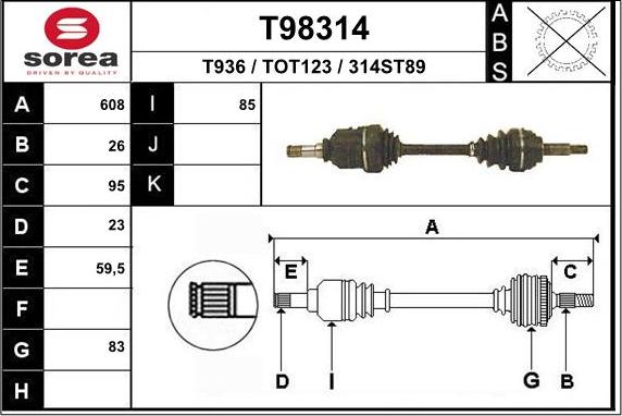 EAI T98314 - Pogonska osovina www.molydon.hr