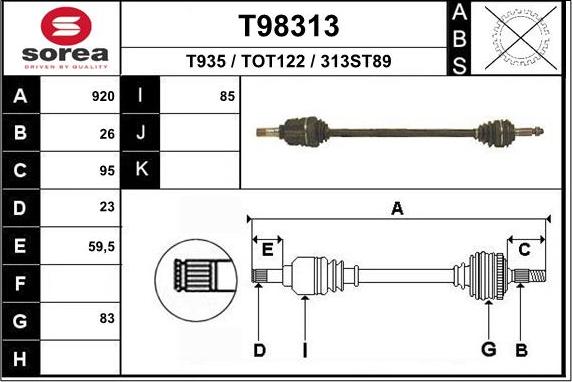 EAI T98313 - Pogonska osovina www.molydon.hr