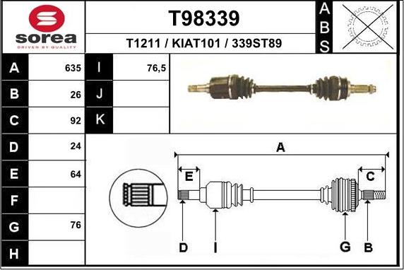 EAI T98339 - Pogonska osovina www.molydon.hr