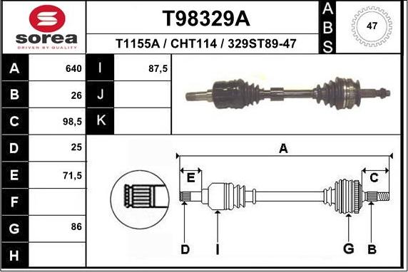 EAI T98329A - Pogonska osovina www.molydon.hr