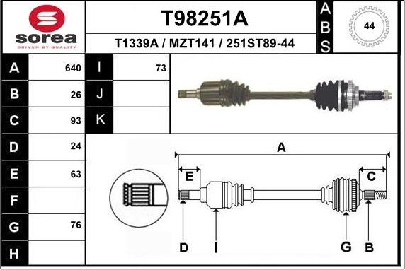 EAI T98251A - Pogonska osovina www.molydon.hr