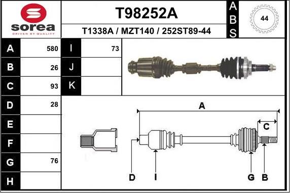 EAI T98252A - Pogonska osovina www.molydon.hr