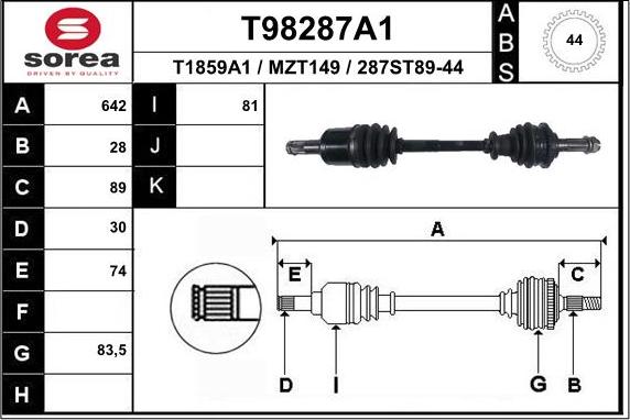 EAI T98287A1 - Pogonska osovina www.molydon.hr