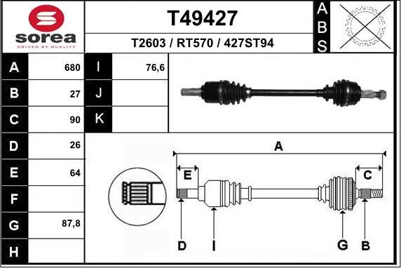 EAI T49427 - Pogonska osovina www.molydon.hr