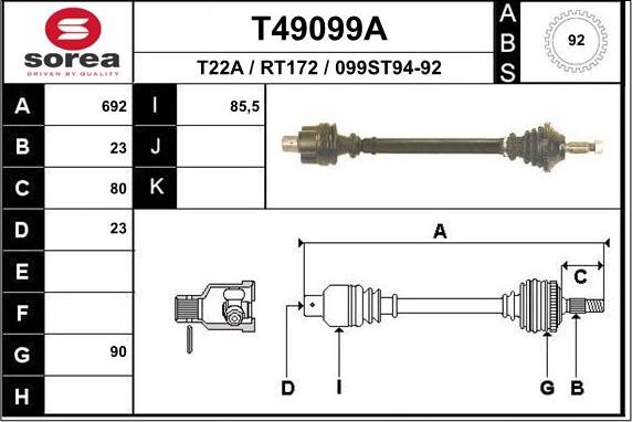 EAI T49099A - Pogonska osovina www.molydon.hr