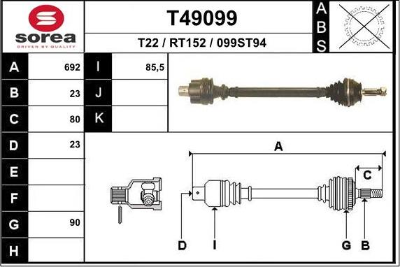 EAI T49099 - Pogonska osovina www.molydon.hr