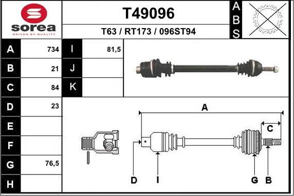 EAI T49096 - Pogonska osovina www.molydon.hr