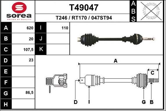 EAI T49047 - Pogonska osovina www.molydon.hr